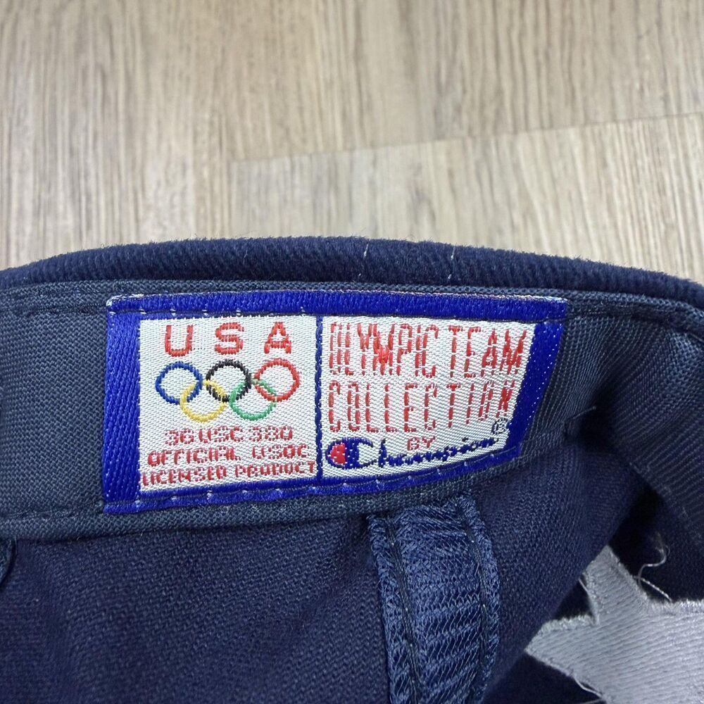 Vintage Team USA Hat Cap Snap Back Mens One Size Blue Red Champion Olympic - Picture 7 of 7